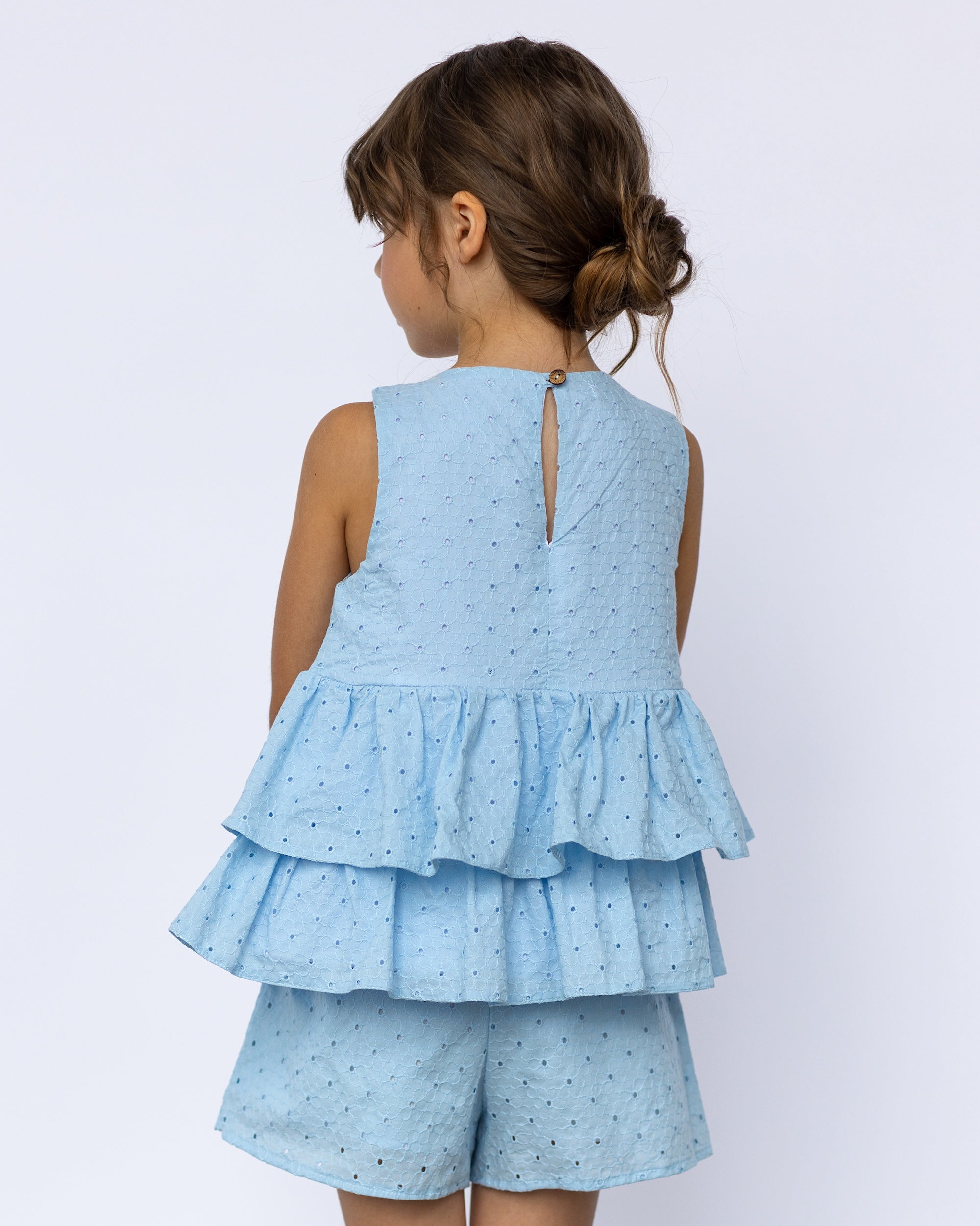 Summer ruffle blue set in broderie