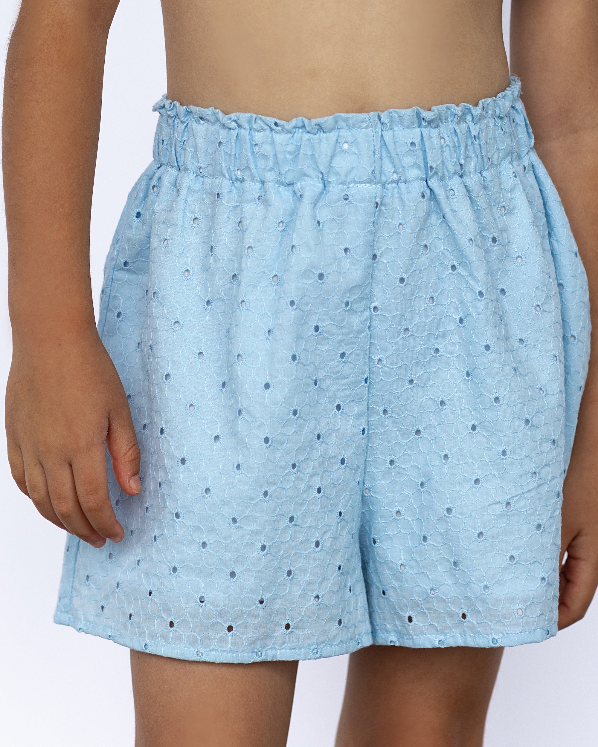 Summer ruffle blue set in broderie