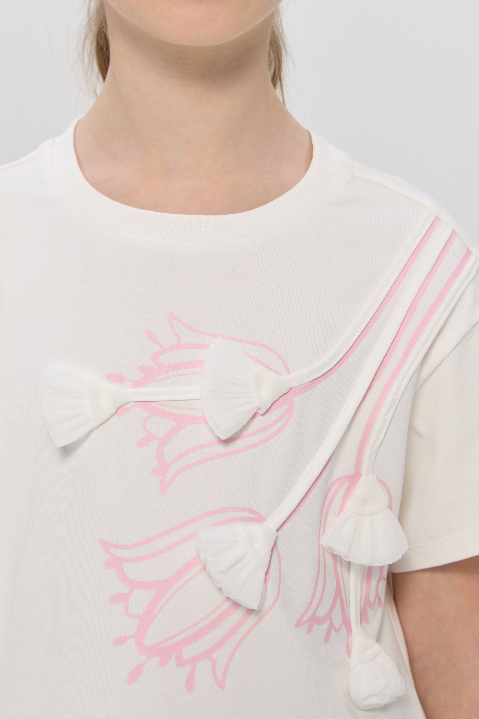 T-shirt with 3D Floral Appliqué