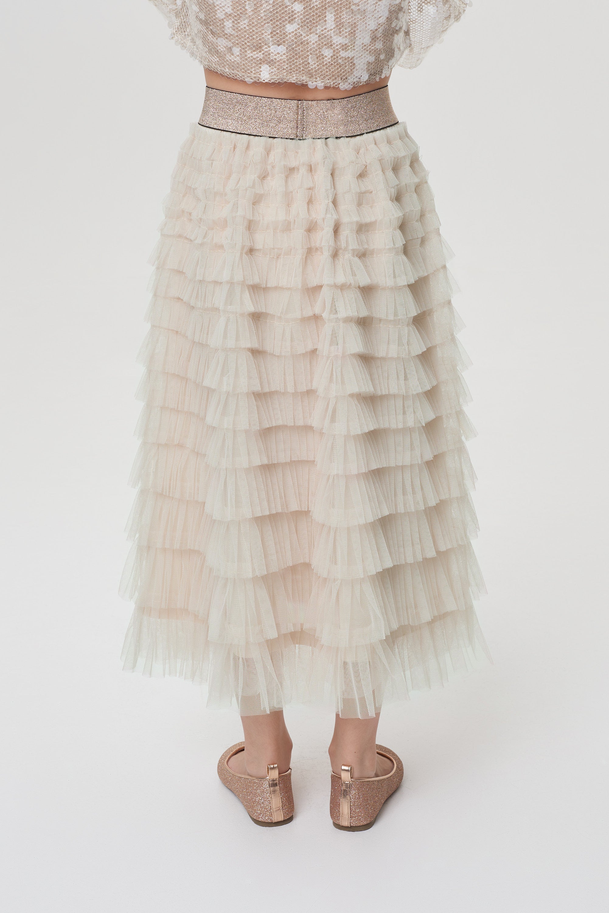 Ruffled long skirt for a girl