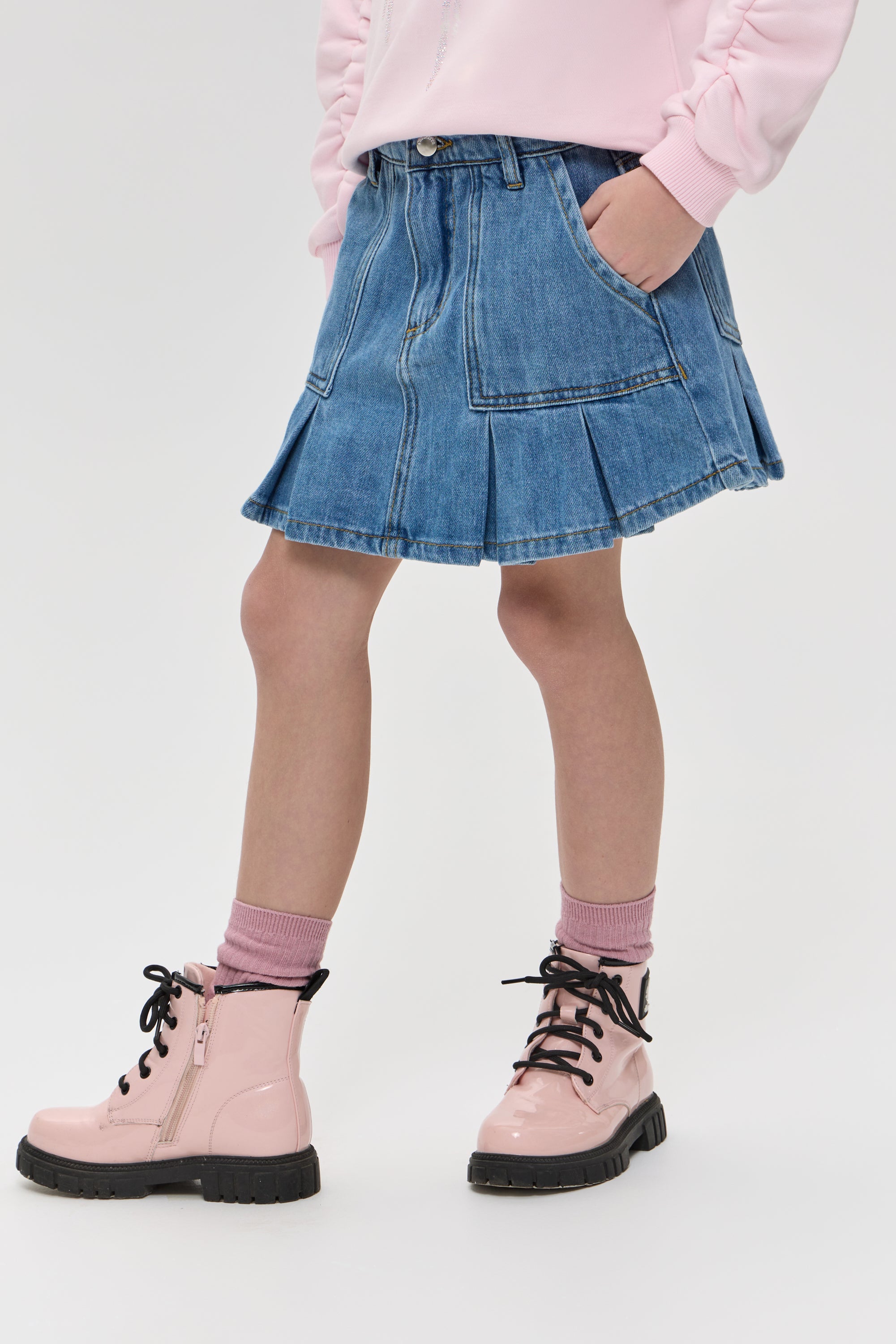 Jeans pleated skirt