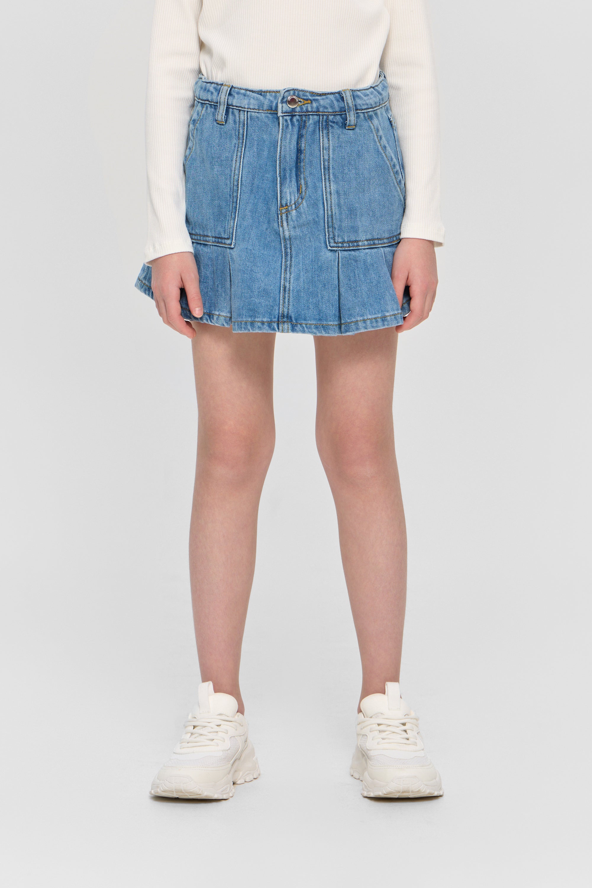 Jeans pleated skirt