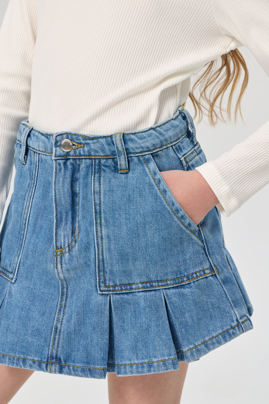 Jeans pleated skirt