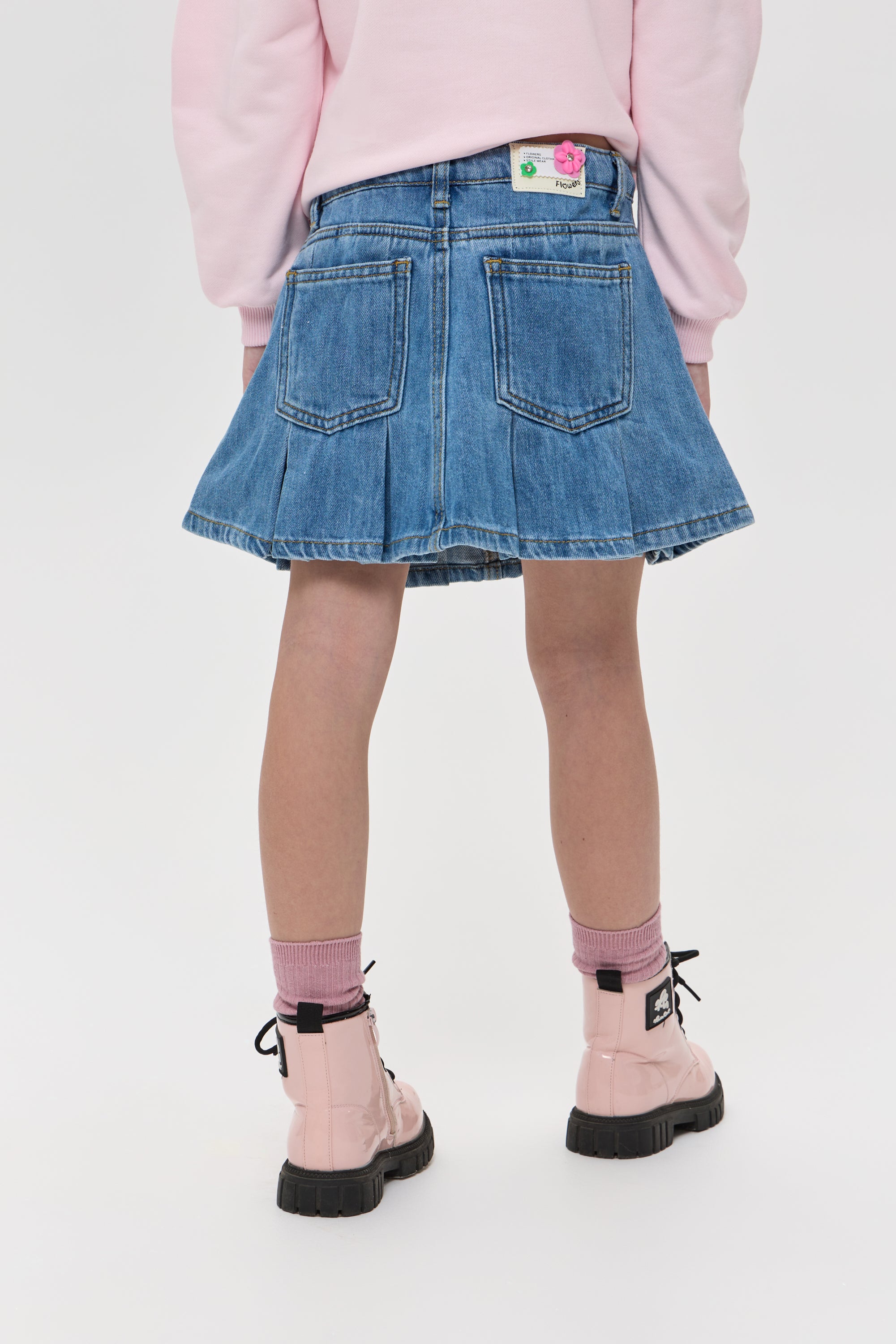 Jeans pleated skirt