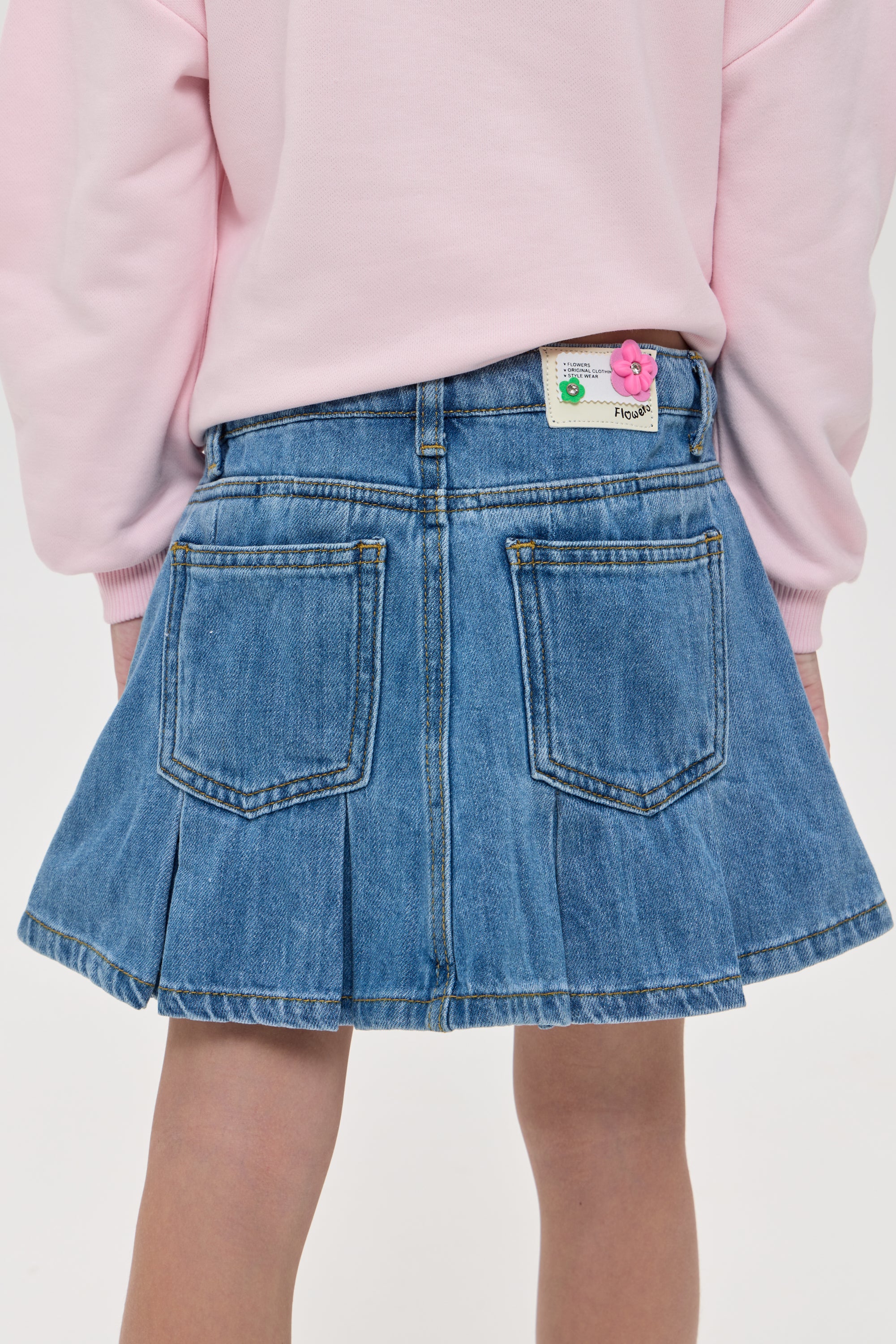 Jeans pleated skirt