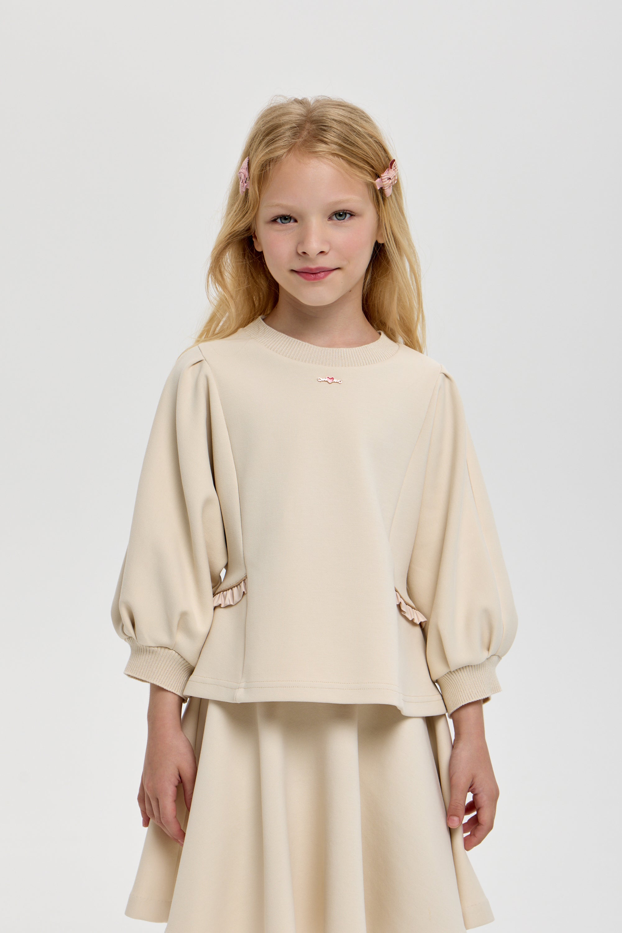 Sweatshirt with 7/8 sleeves