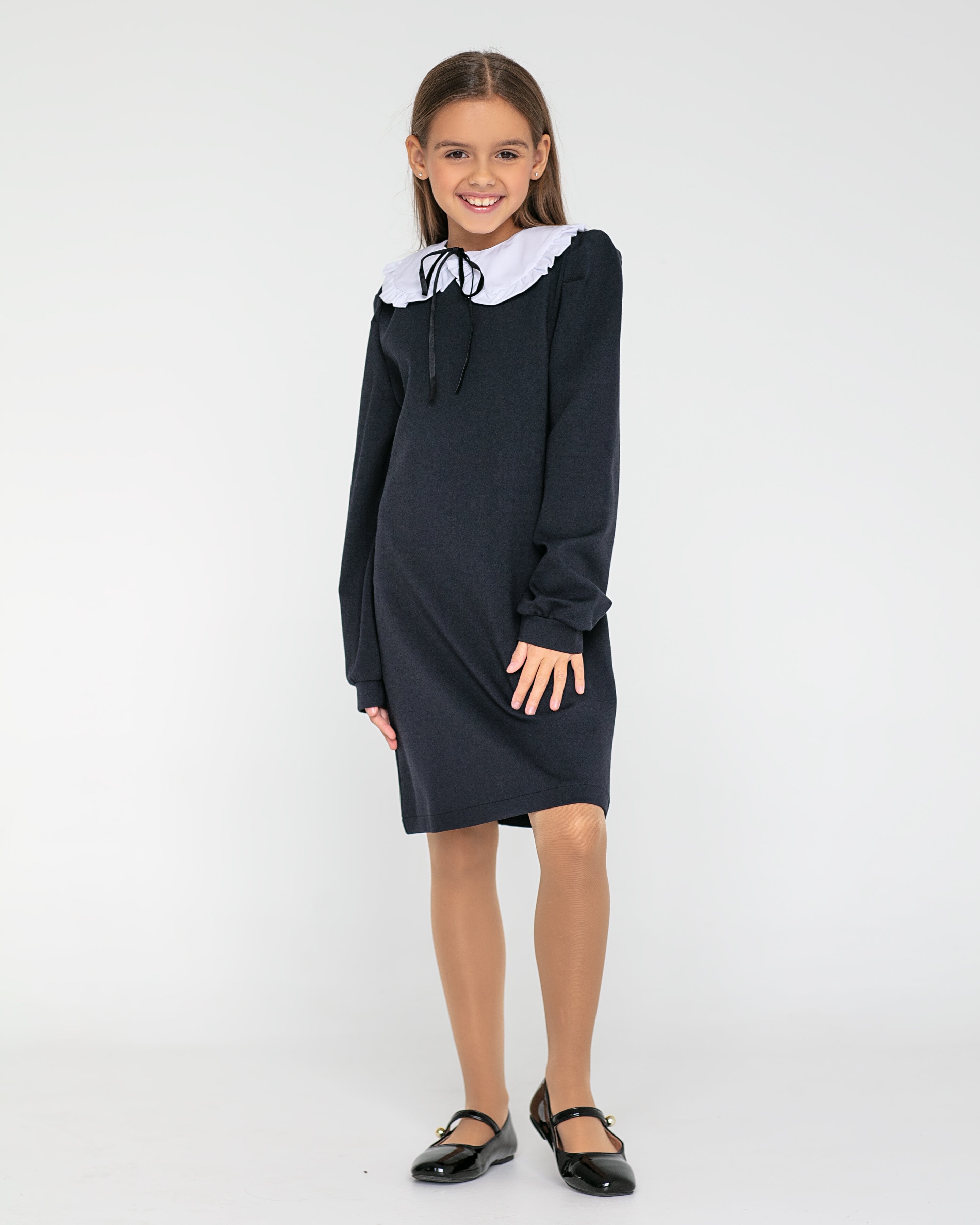 Jersey dress with collar