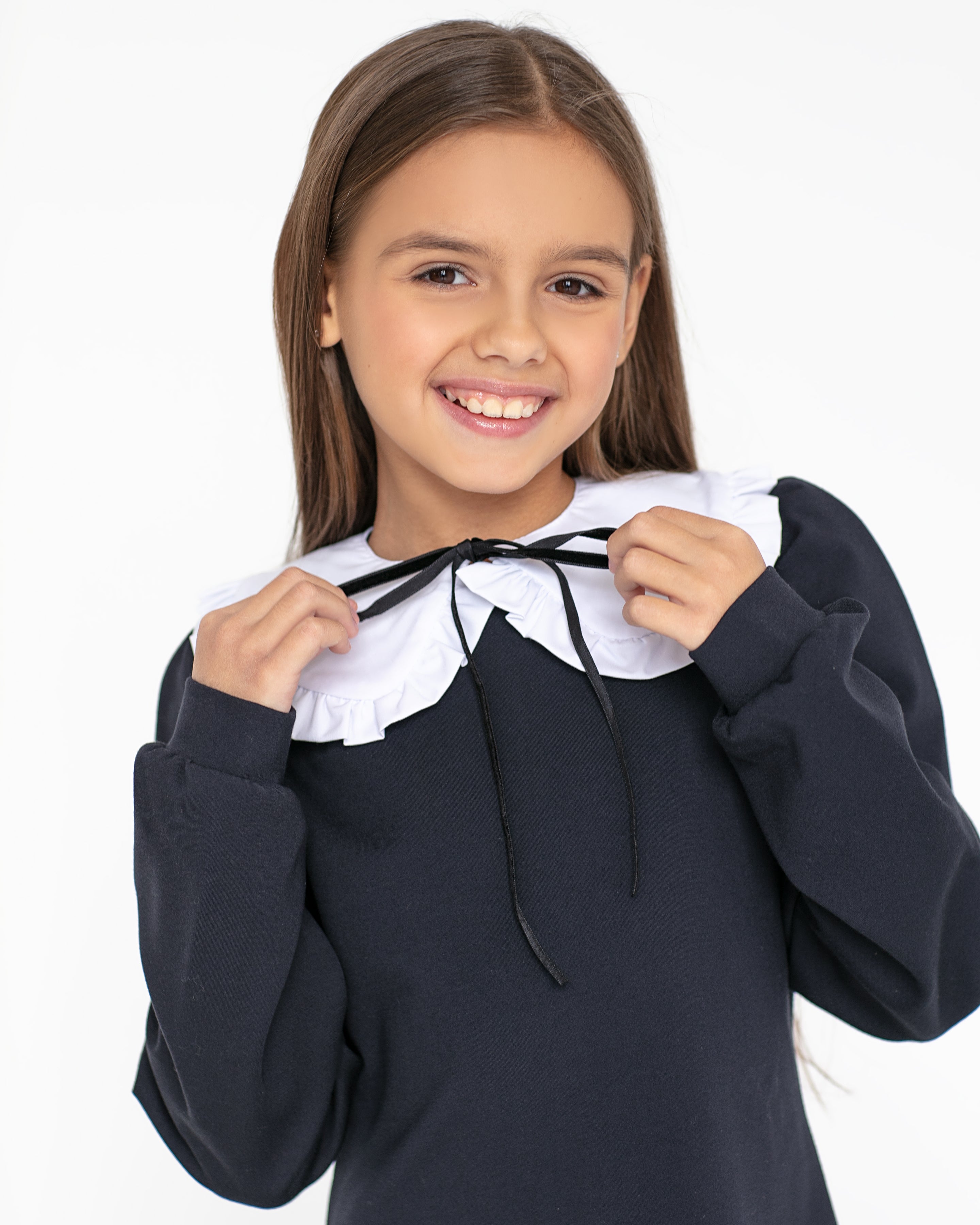 Jersey dress with collar