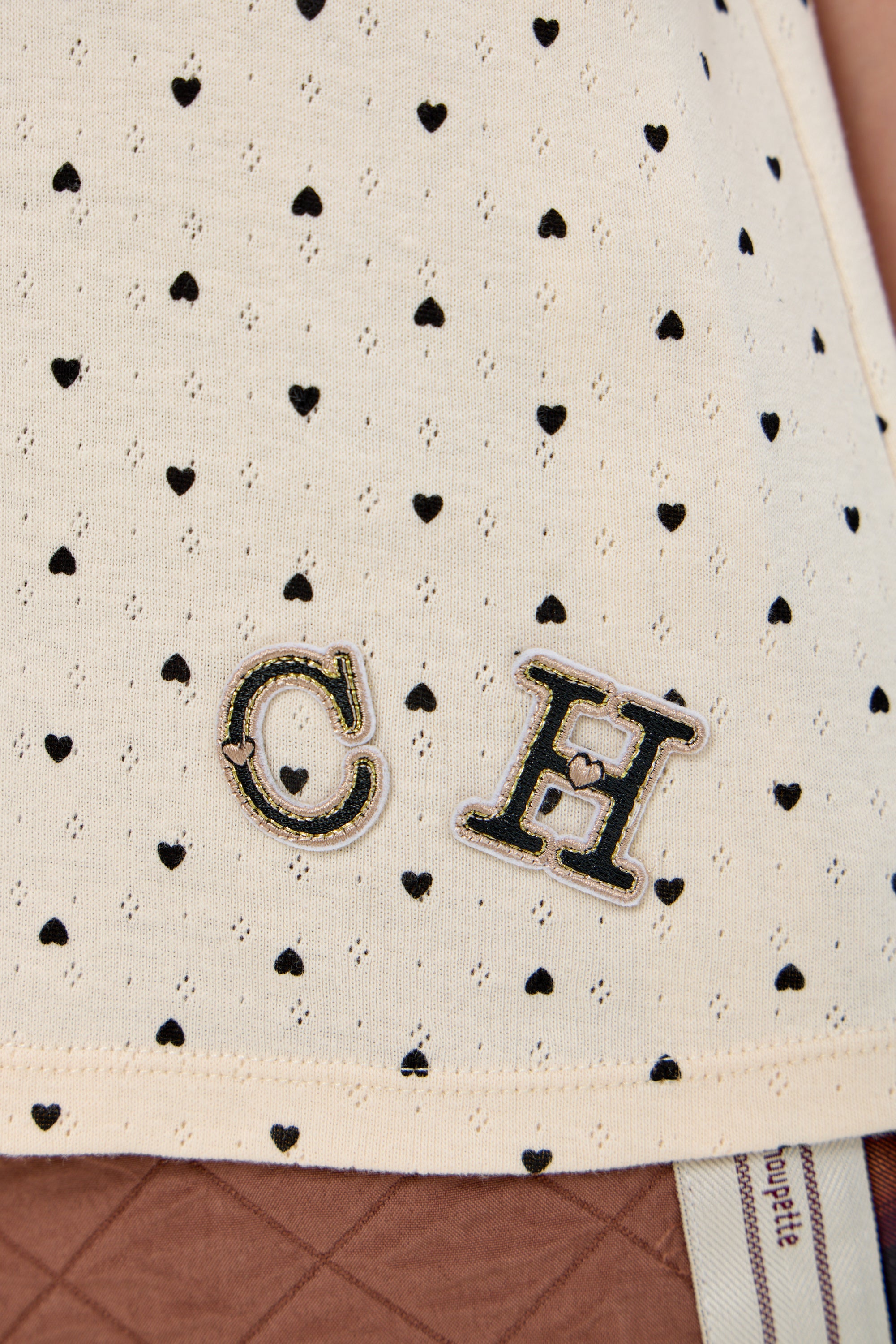 Girls’ Cotton T-Shirt with Heart Print & Detail