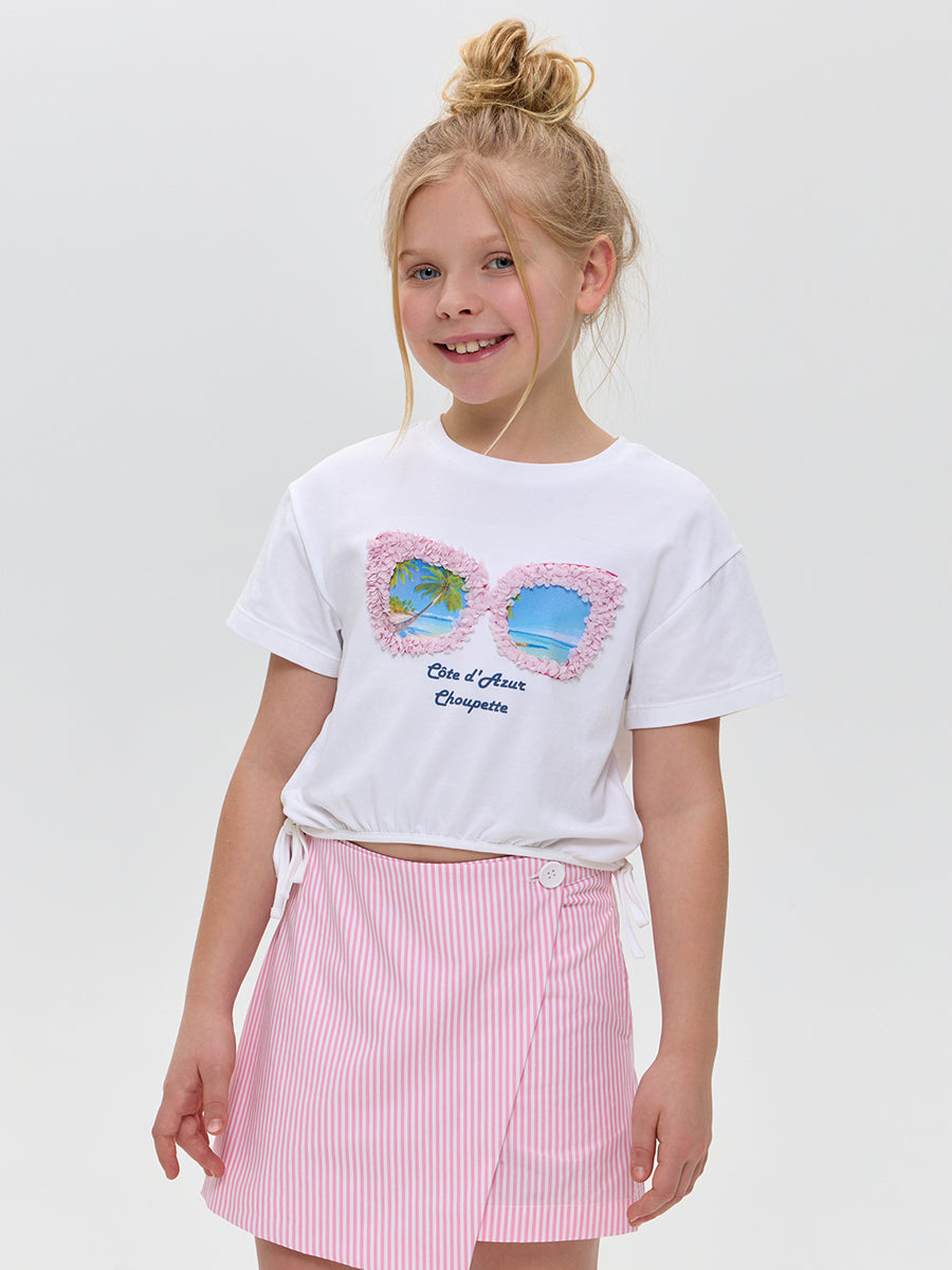 Cotton stripped skort