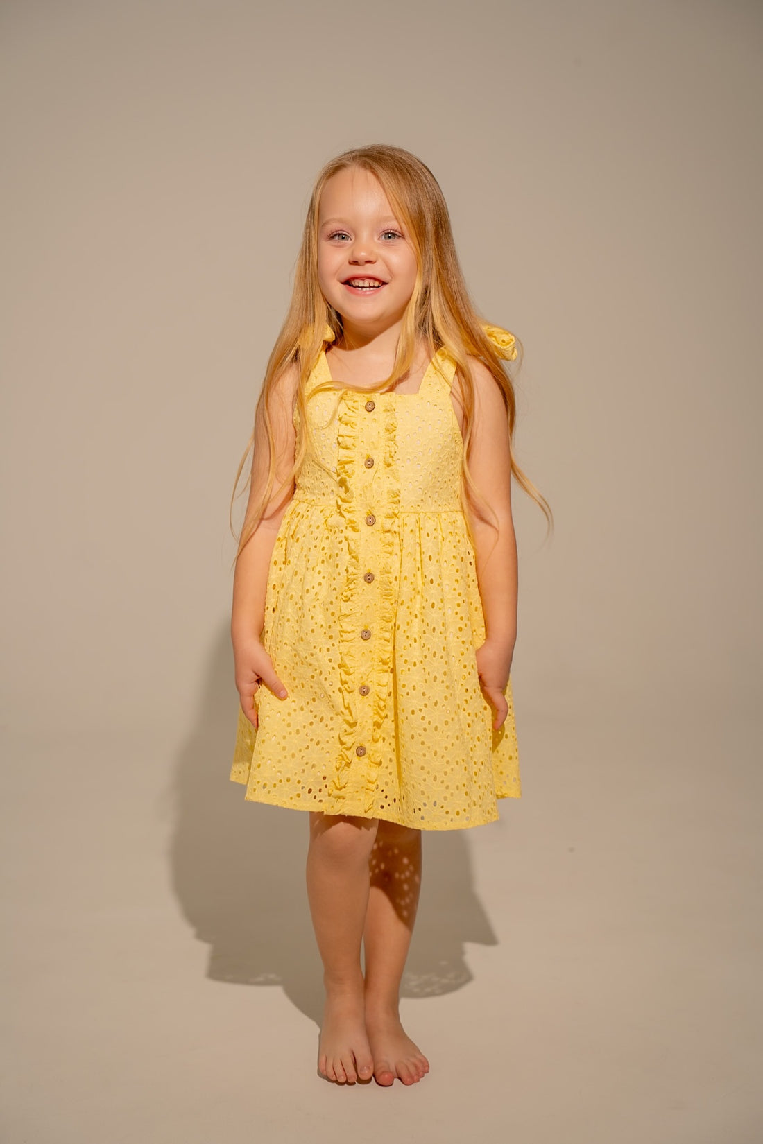 Lace yellow dress