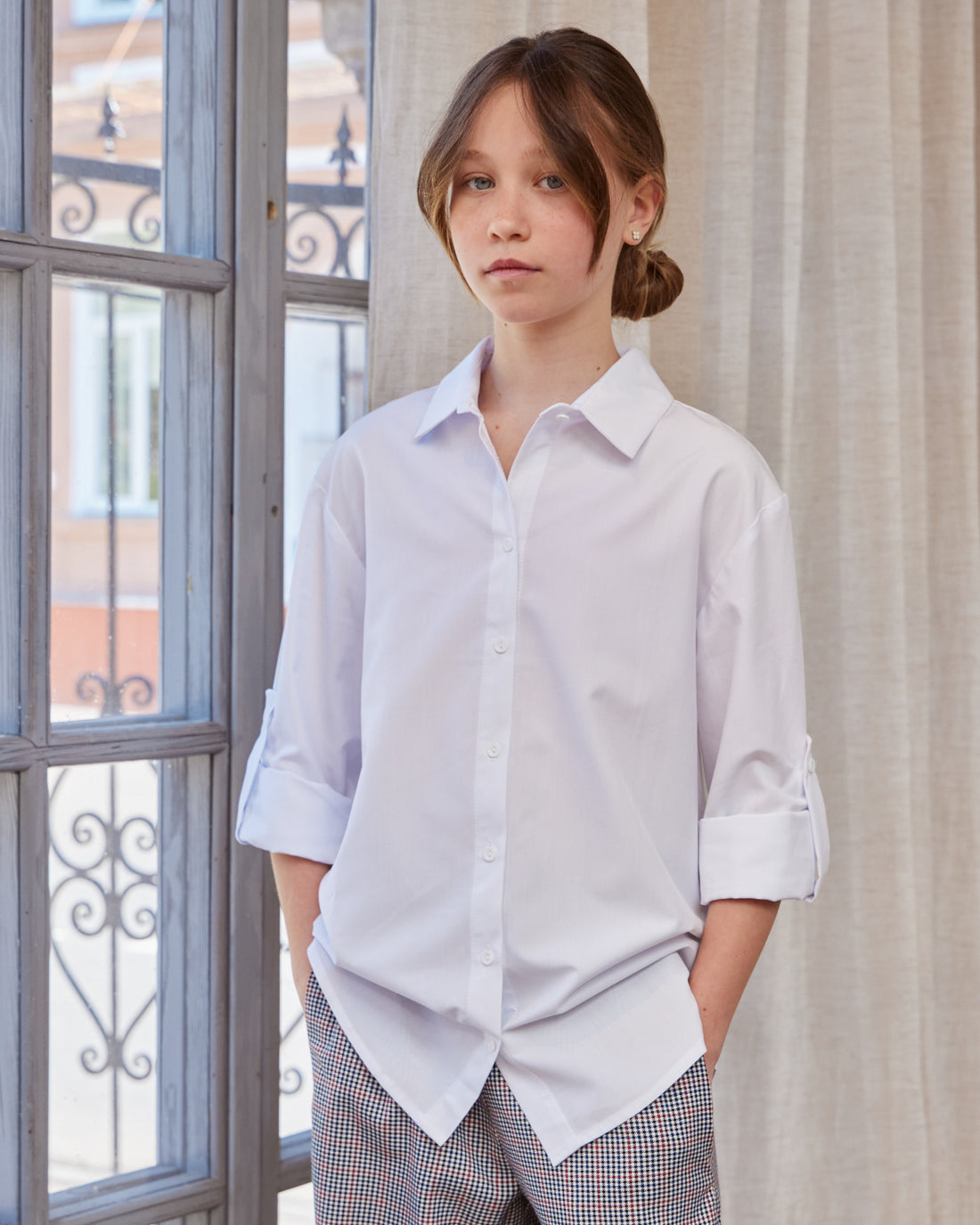 Oversized White Shirt for Girls