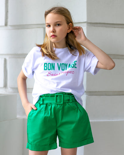 Cotton green shorts