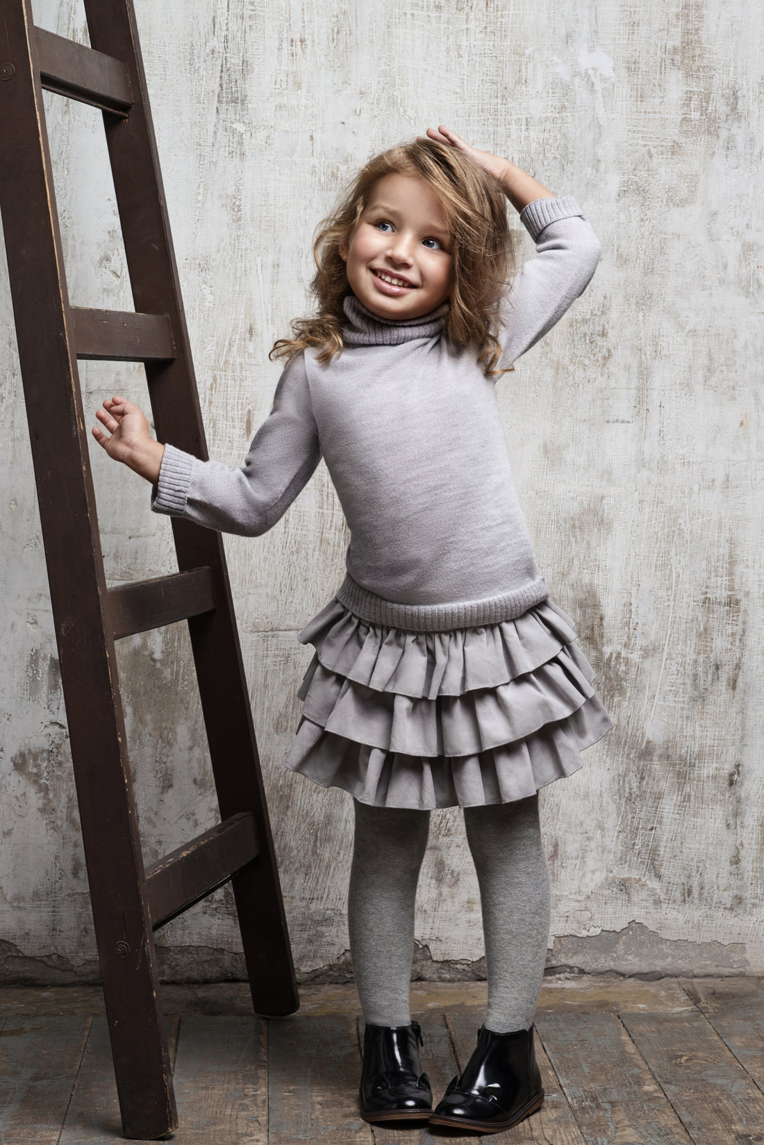 Merino wool blue grey sweater