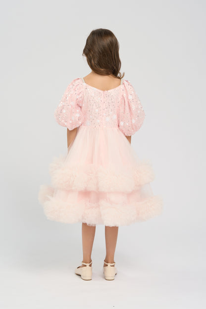 Pale pink ruffled dress