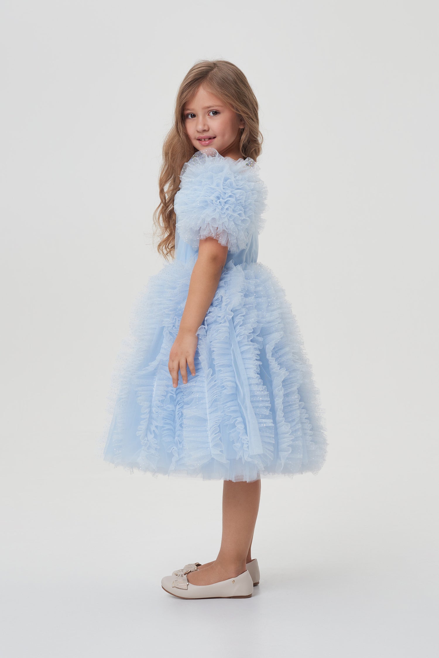 Ceremony blue dress for a girl