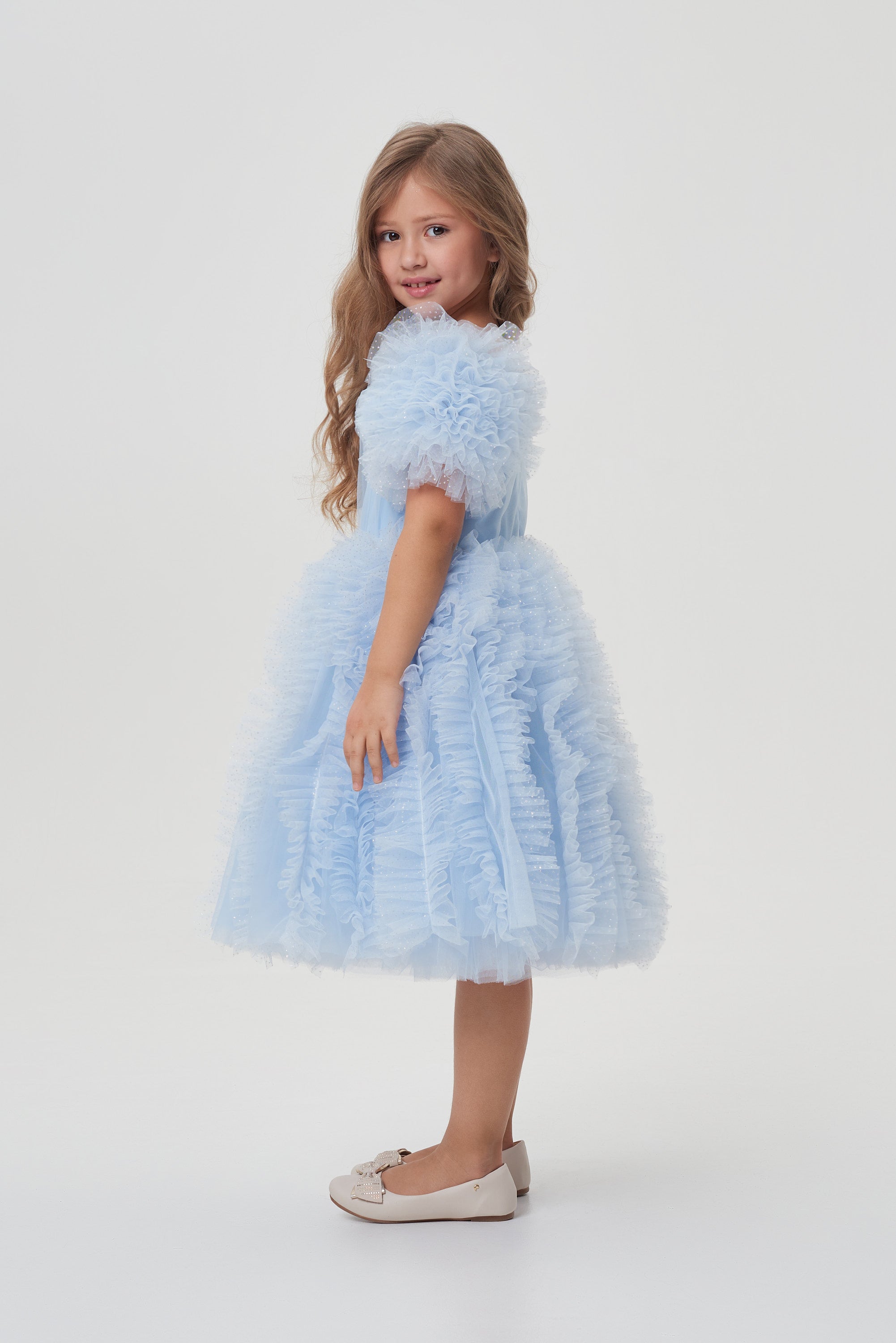 Ceremony blue dress for a girl