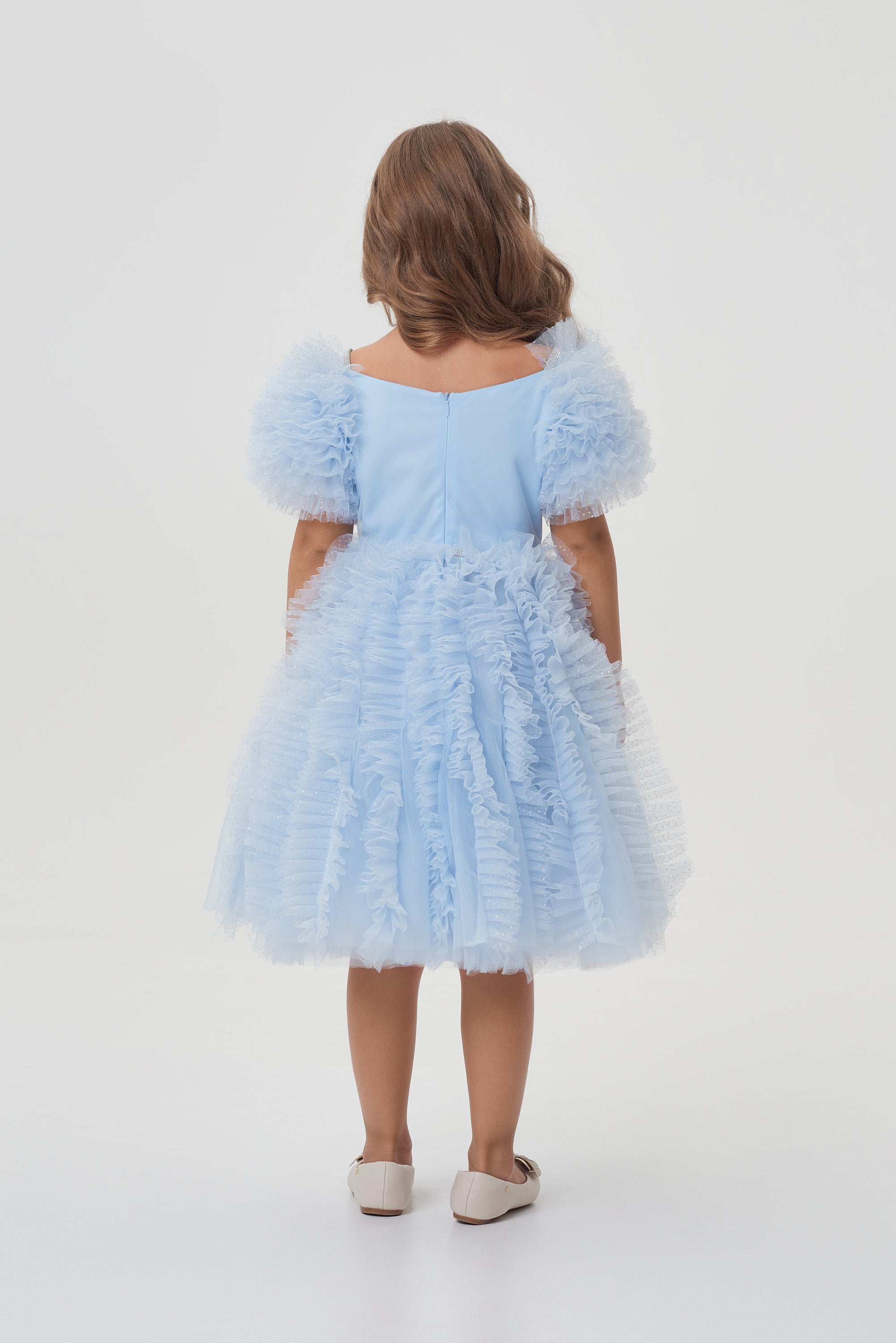 Ceremony blue dress for a girl