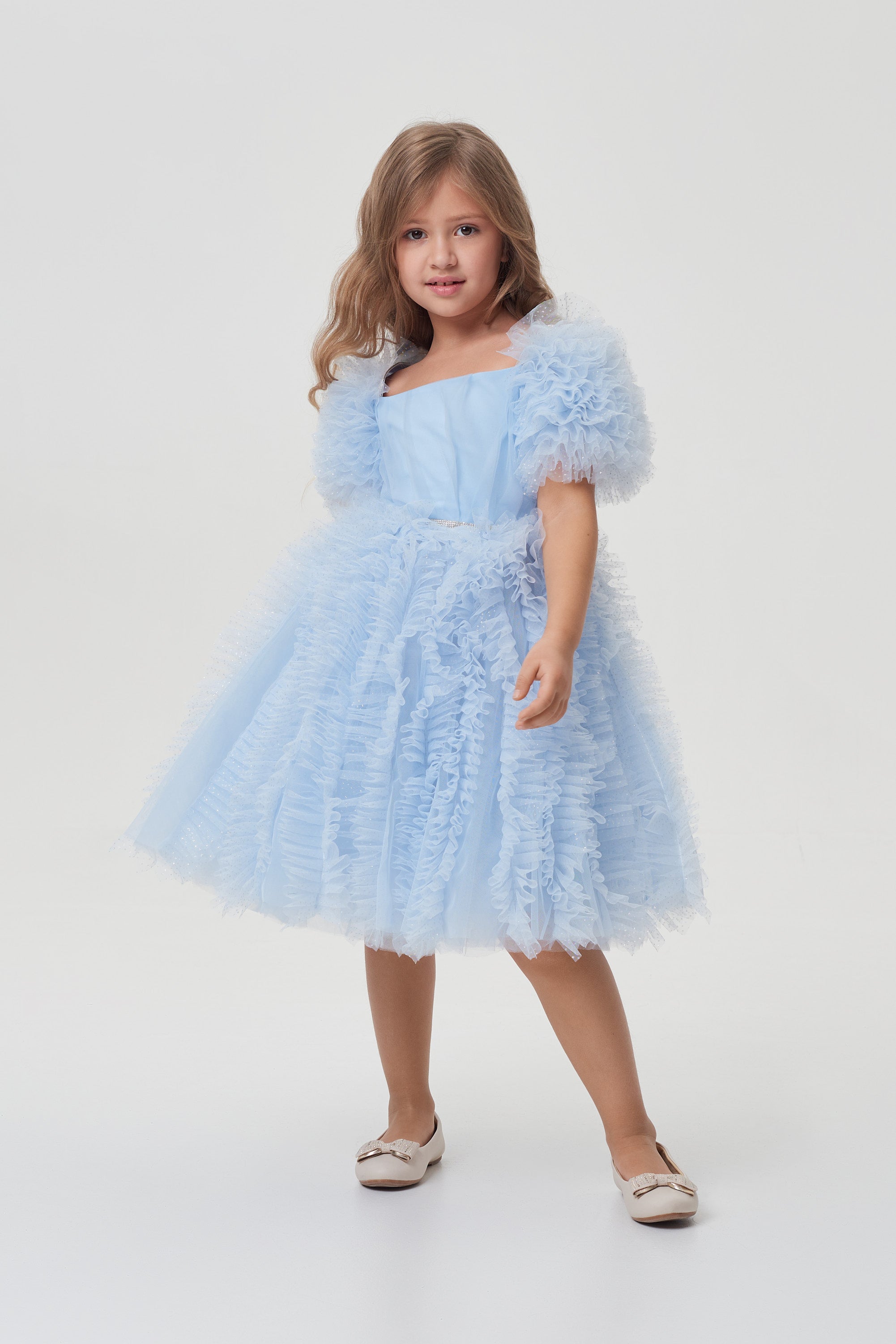 Ceremony blue dress for a girl