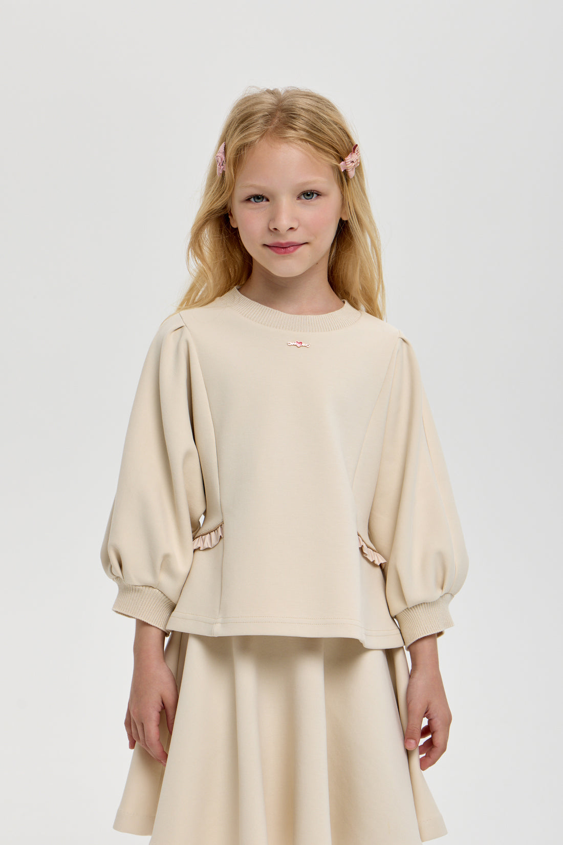 Sweatshirt with 7/8 sleeves