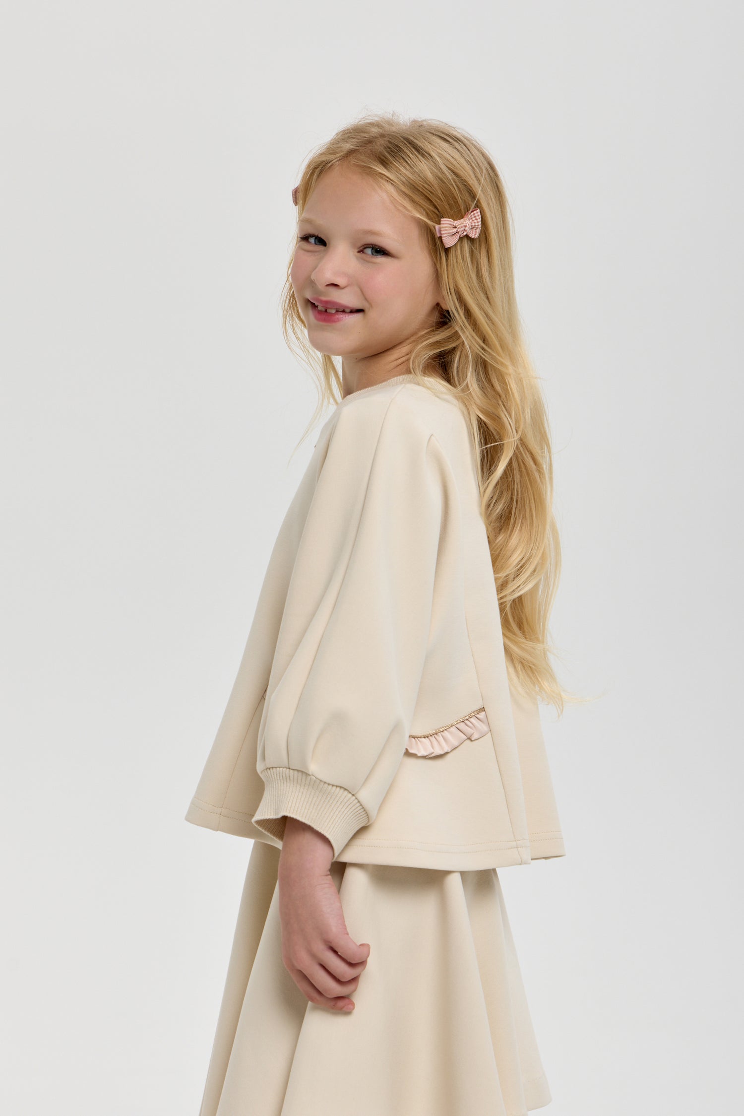 Sweatshirt with 7/8 sleeves