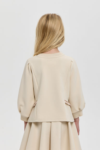 Sweatshirt with 7/8 sleeves