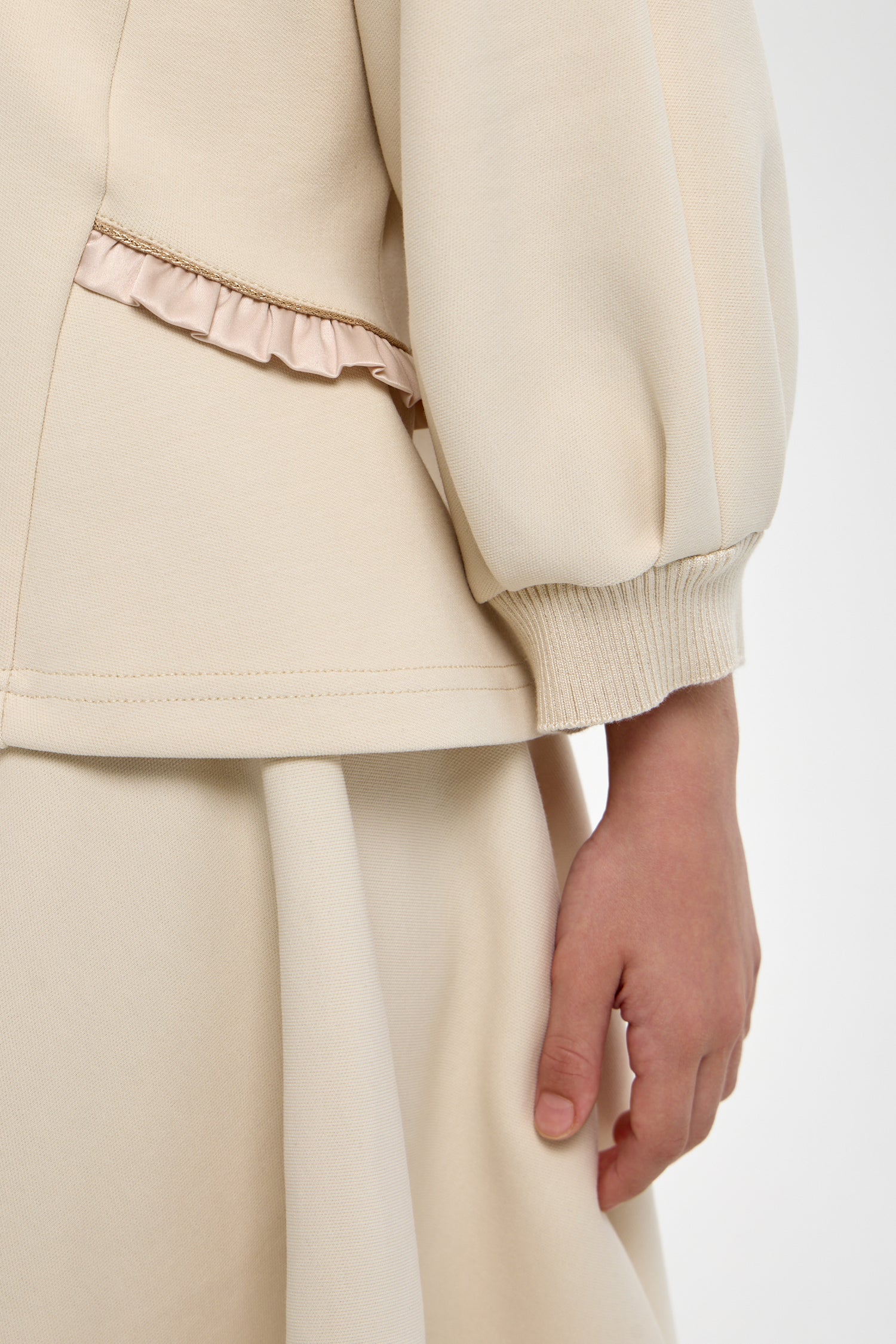 Sweatshirt with 7/8 sleeves