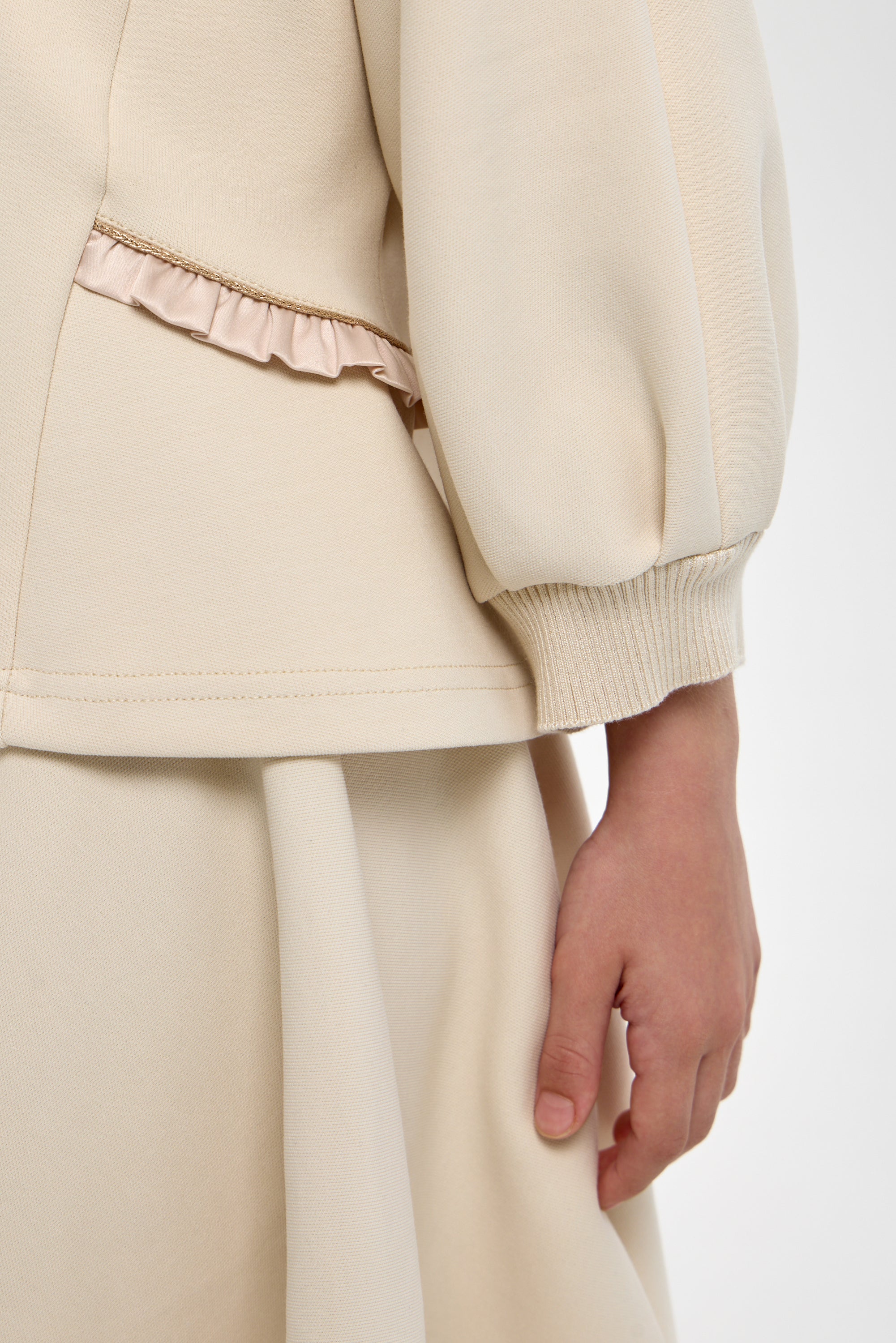 Sweatshirt with 7/8 sleeves