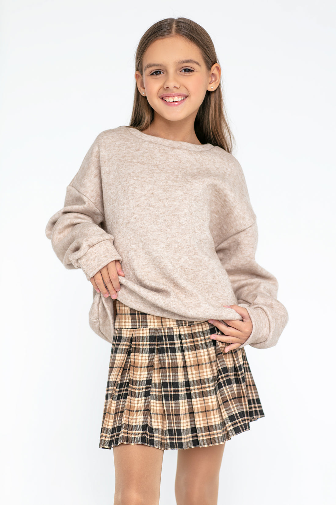 Plaid Pleated Skirt