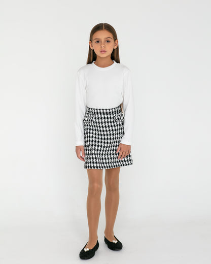 Tweed black and white skirt