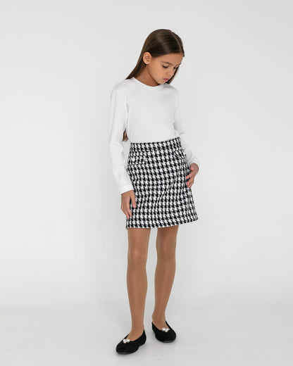 Tweed black and white skirt