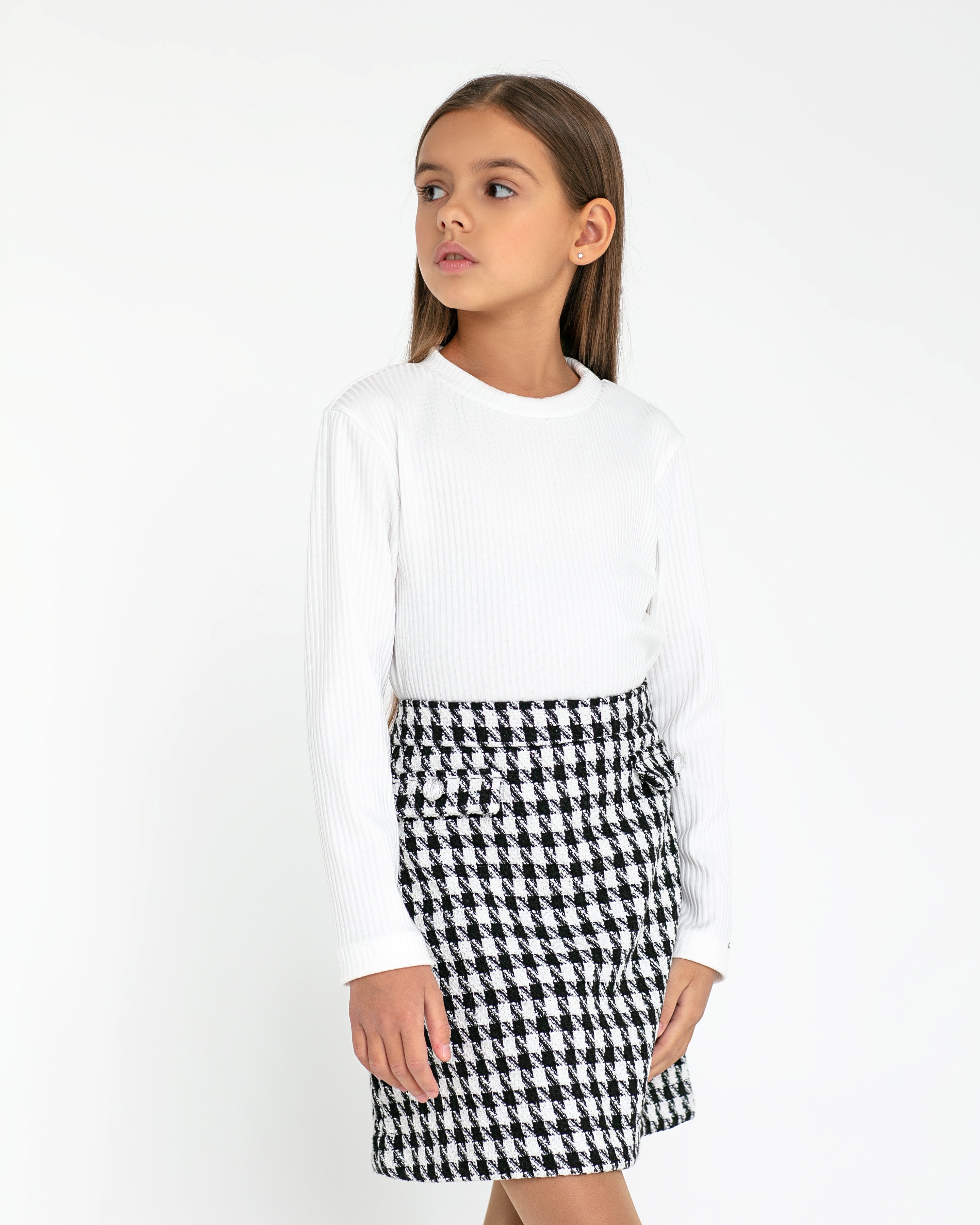 Tweed black and white skirt