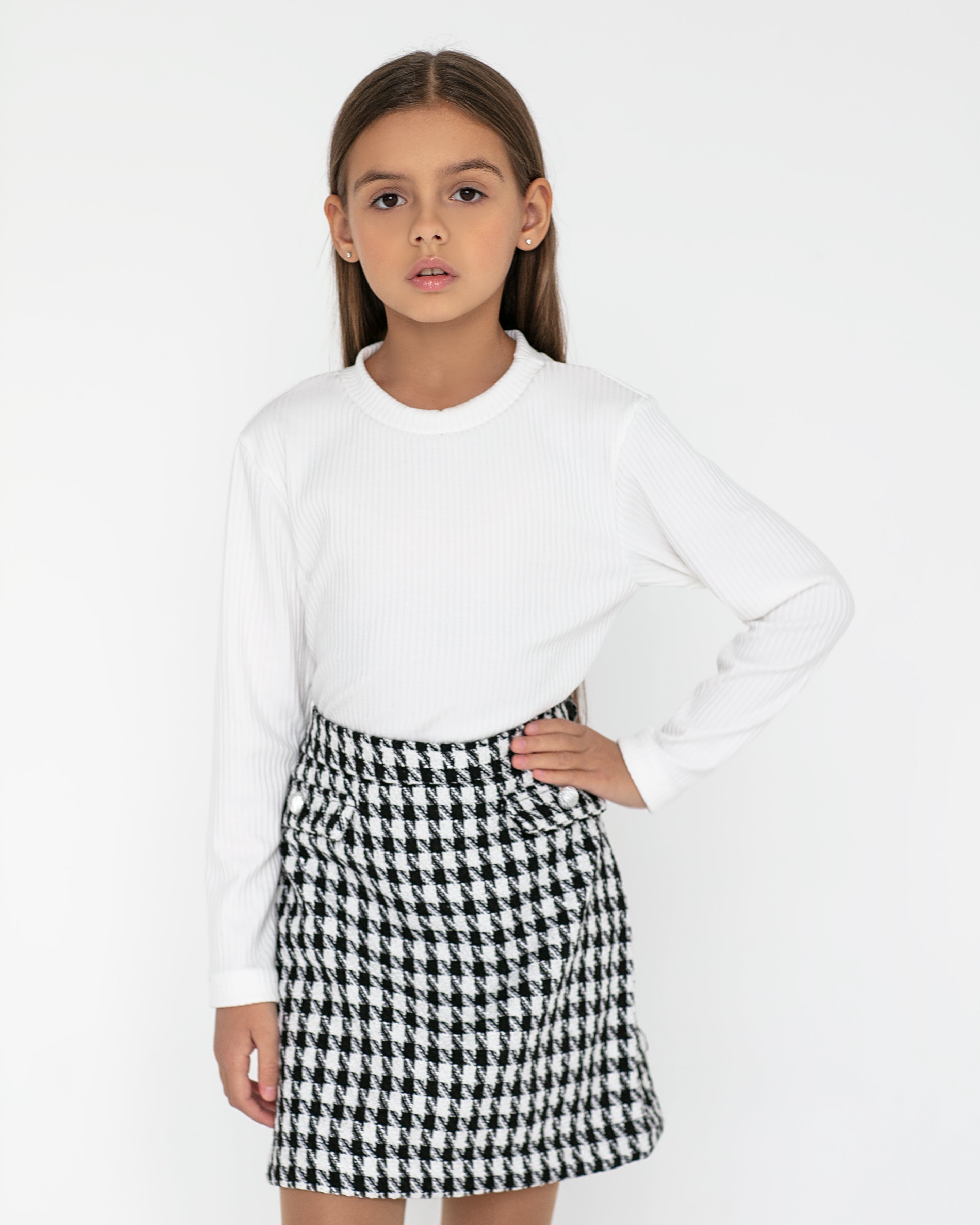 Tweed black and white skirt