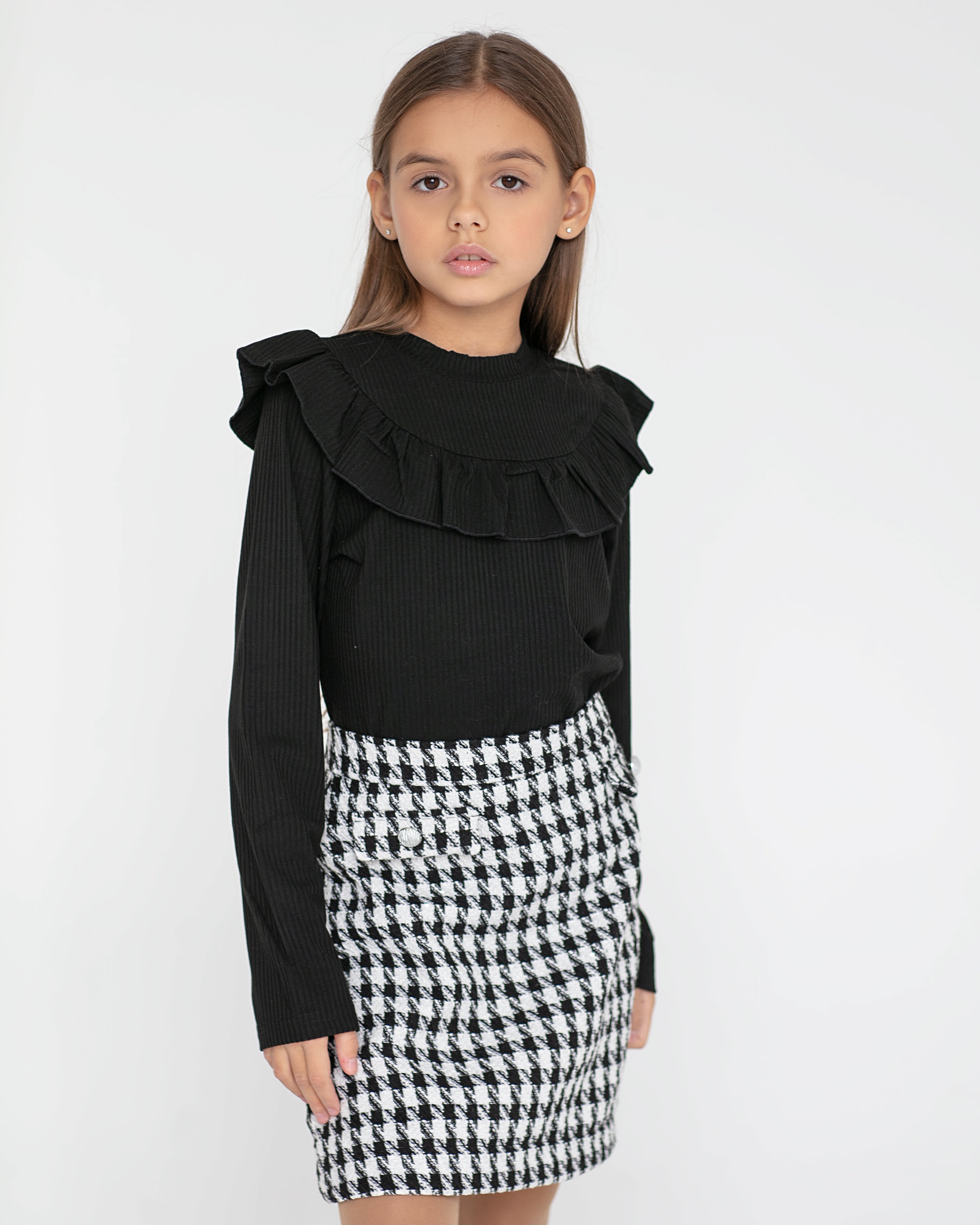 Tweed black and white skirt