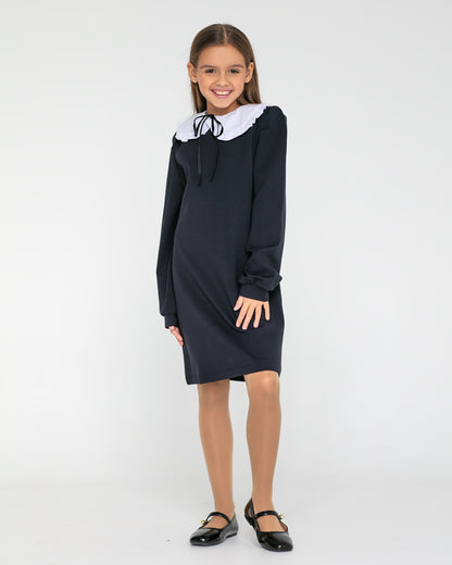 Jersey dress with collar