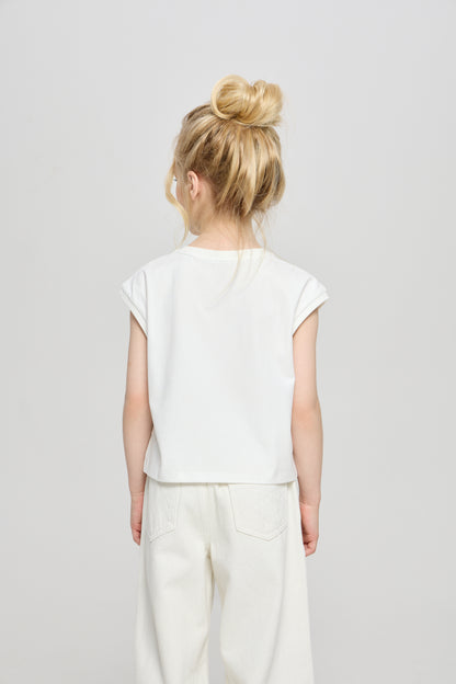 Printed T-Shirt , white