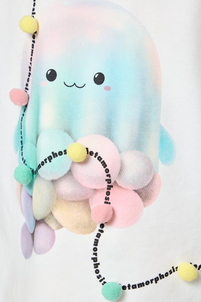 Printed T-Shirt , white