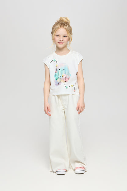 Printed T-Shirt , white