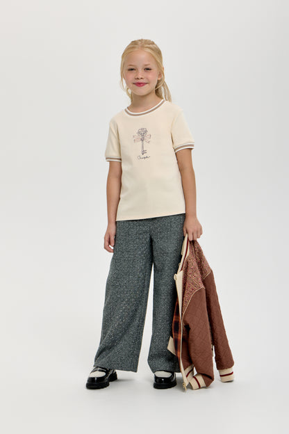 Beige T-shirt with the key print