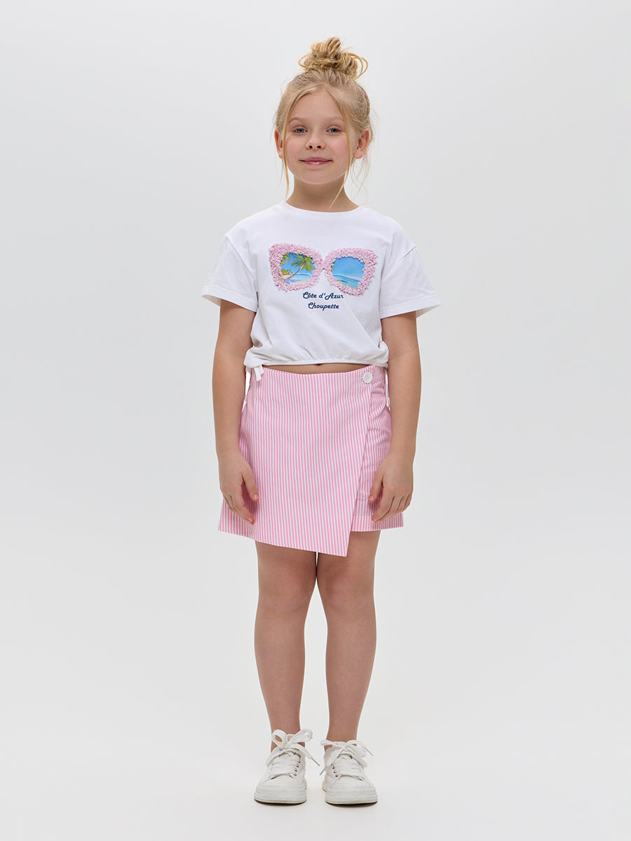 Cotton stripped skort