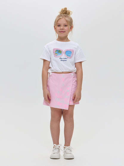 Cotton stripped skort
