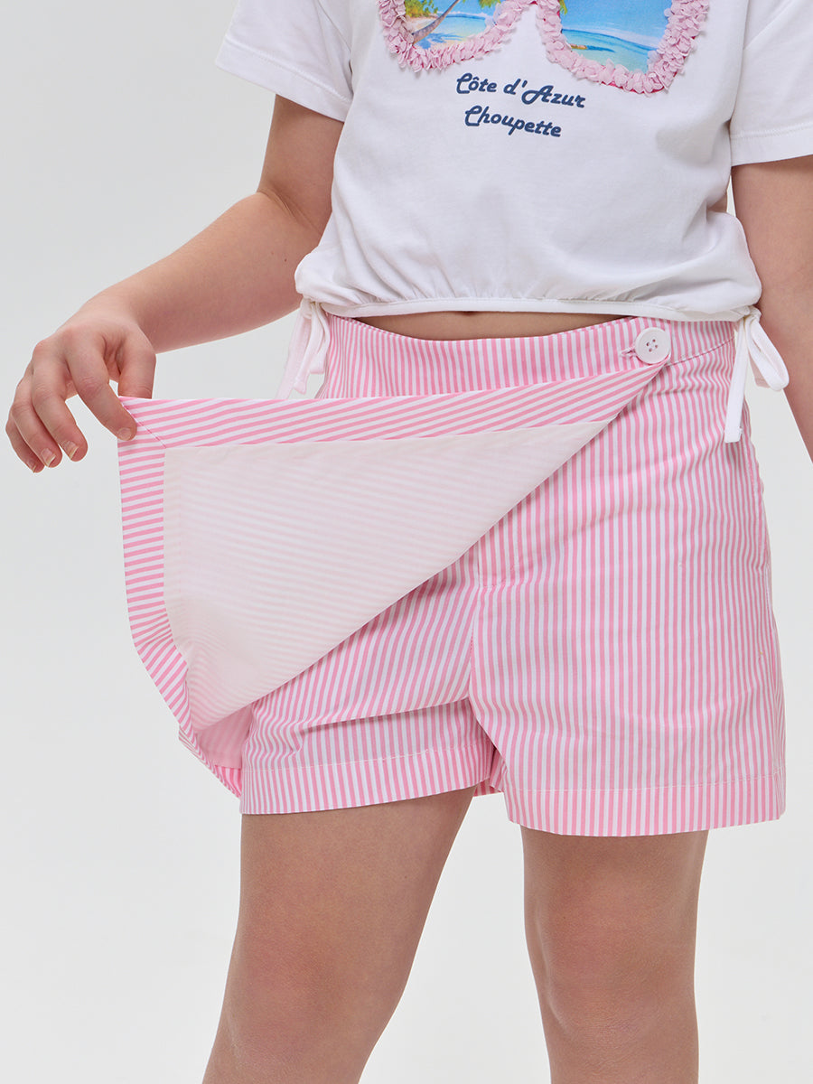 Cotton stripped skort