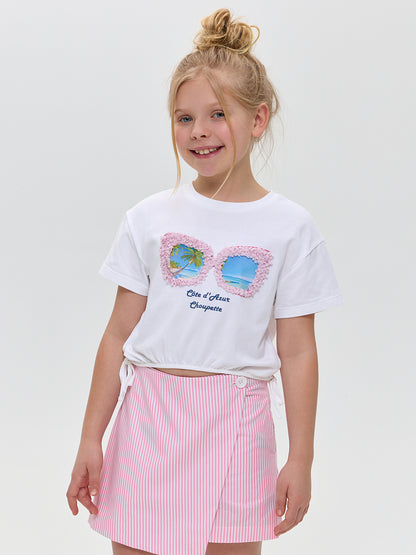 Cotton stripped skort