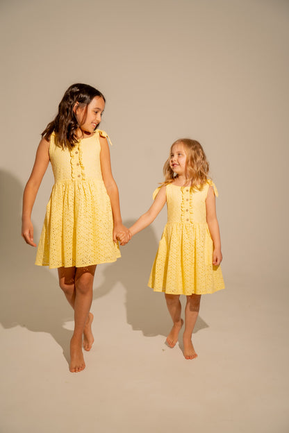 Lace yellow dress