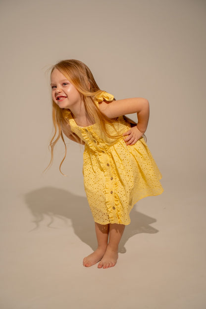 Lace yellow dress