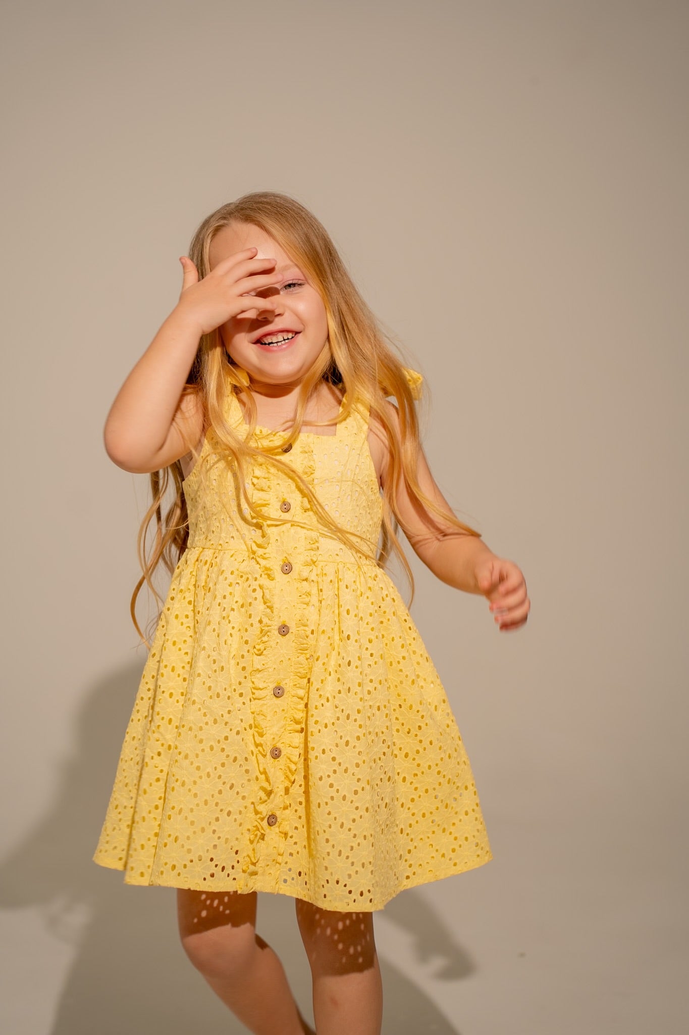 Lace yellow dress