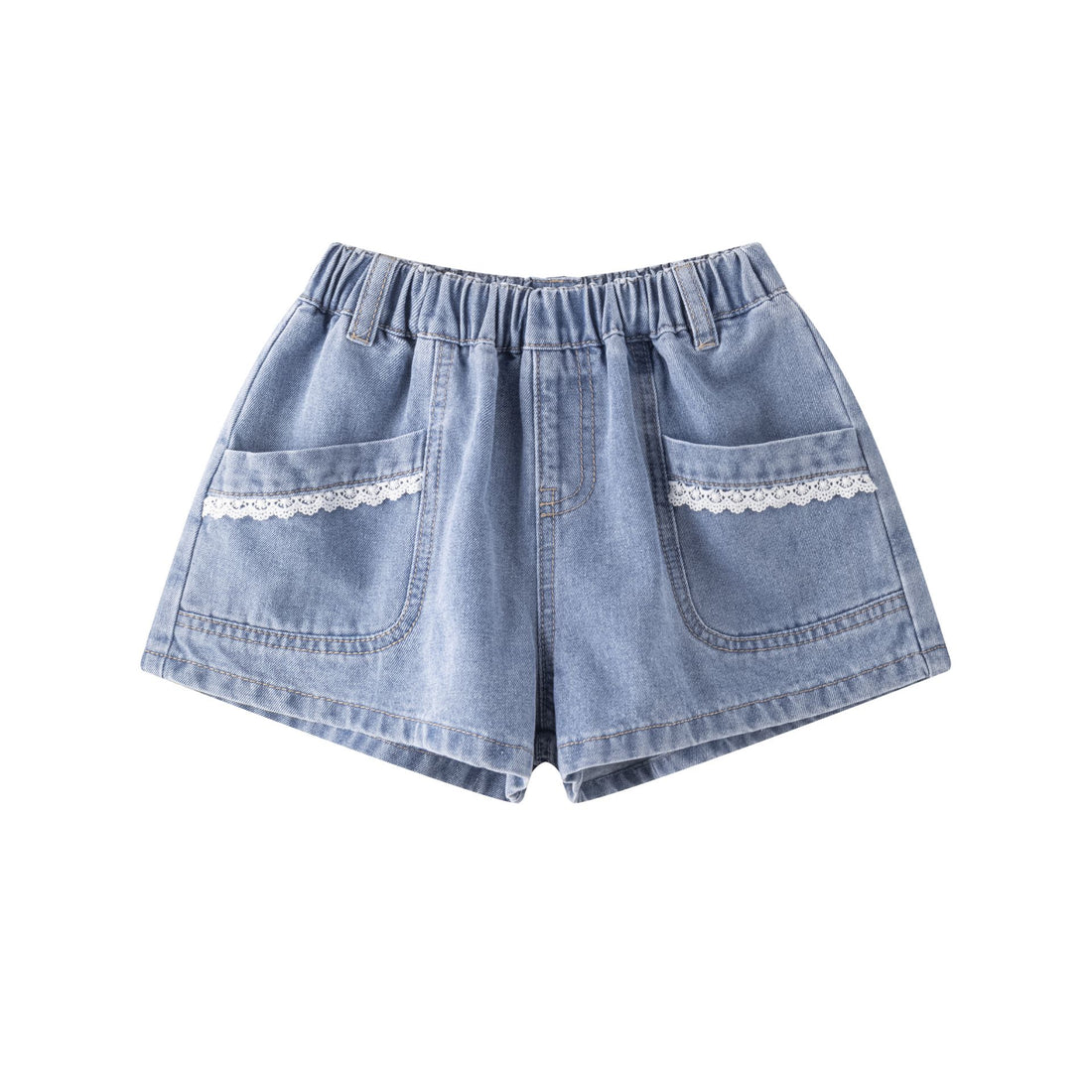 Jeans shorts with laces