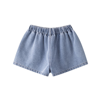 Jeans shorts with laces