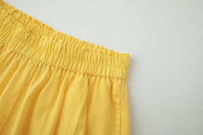 Yellow cotton shorts