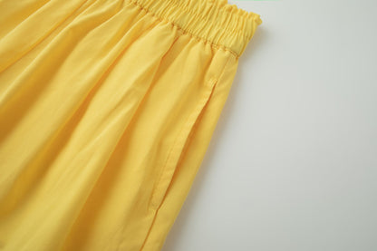 Yellow cotton shorts